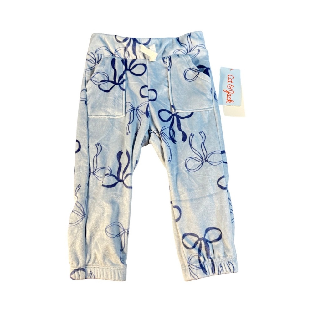 Cat & Jack 💙🤍Blue and White Bow Kids Pajama Bottoms